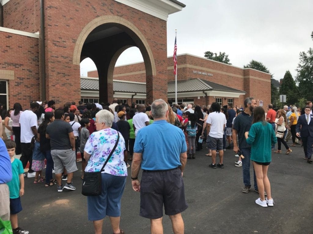 East Cobb Middle School had a large turnout for the grand opening. (photo by Rebecca Gaunt)