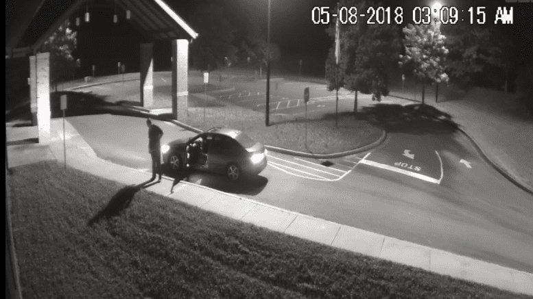 Security video of suspect in church vandalism (photo courtesy of Cobb County Police Department)