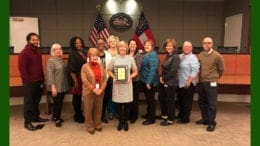 City of Kennesaw staff displays Certificate of Achievement for Excellence in Financial Reporting (photo courtesy City of Kennesaw)