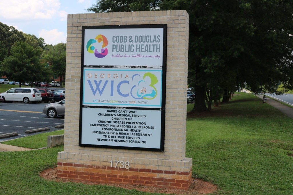 CDPH sign at building on County Services Parkway
