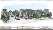 Screenshot of rendering of townhome development to be built at 1630 Stanley Rd.