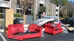 furniture thrown out front after an eviction