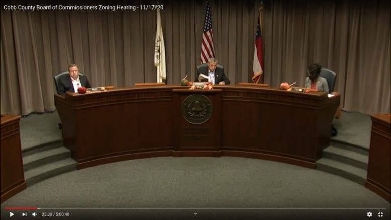 Screenshot from the BOC zoning hearing