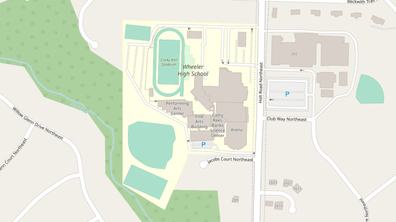 map of Wheeler High School used in article "Diverse school named after Confederate