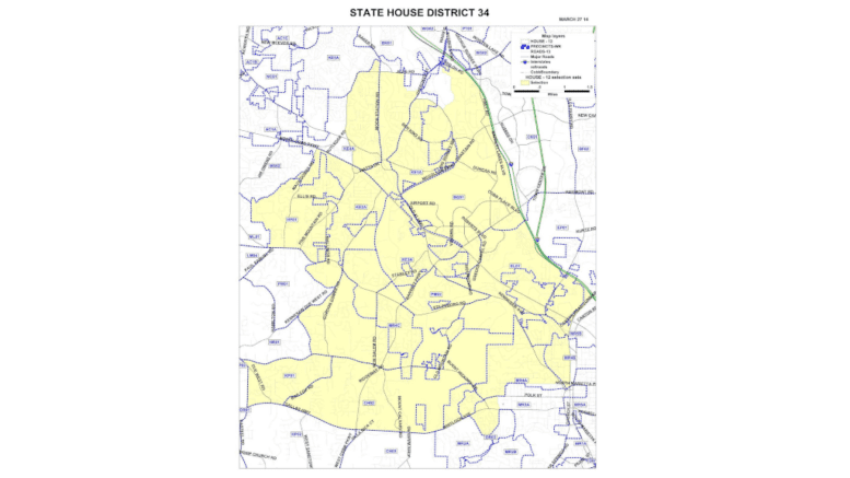 Map of Georgia House District 34 taken from the Cobb County website