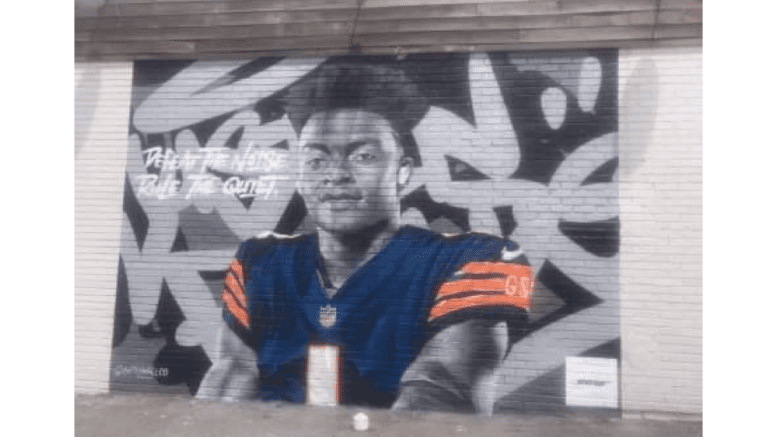 mural of Justin Fields