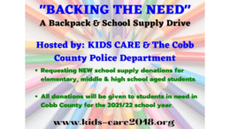 KIDS CARE school supply drive flyer