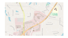 map showing location of The Avenue East Cobb the corner of Roswell Road and Johnson Ferry Road