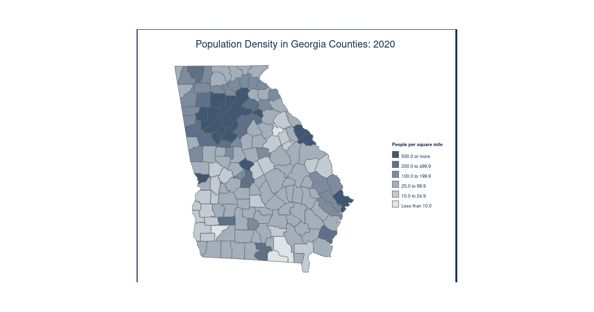 Cobb County population density higher than Fulton County's Cobb