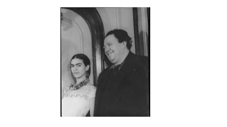 photo of artists Frida Kahlo and Diego Rivera