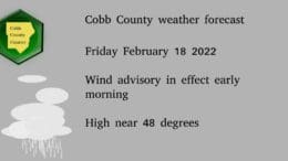 Friday February 18 2022 Wind advisory in effect early morning High near 48 degrees