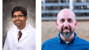 Side-by-side headshots of Dr. Sahir Shroff wearing a medical jacket, and Scott Hullihen