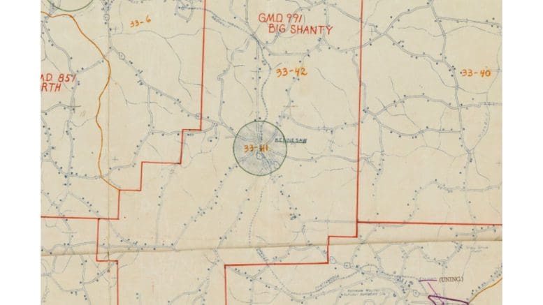 Census map of Kennesaw from 1950