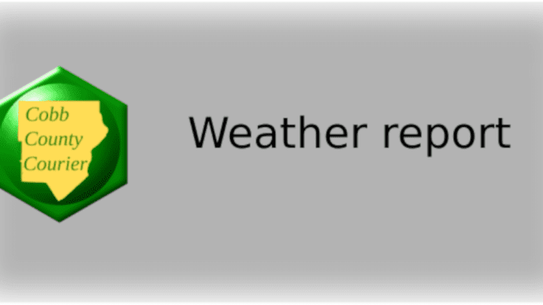 Cobb County Courier logo with the words weather report alongside
