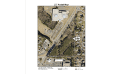 aerial map showing triangular lot on Wade Green Road
