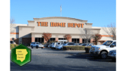 The Home Depot building behind parking lot