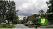 Cobb weather February 18: Photo of cloudy skies above a residential street