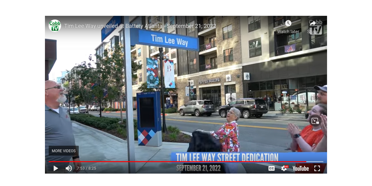 Former Cobb BOC Chairman Tim Lee honored with street in The Battery Atlanta