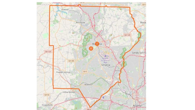 map of Cobb County