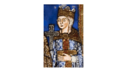 Painting of Empress Mathilda holding crucifix