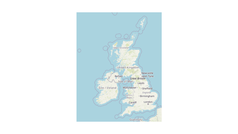 map of the United Kingdom plus Ireland