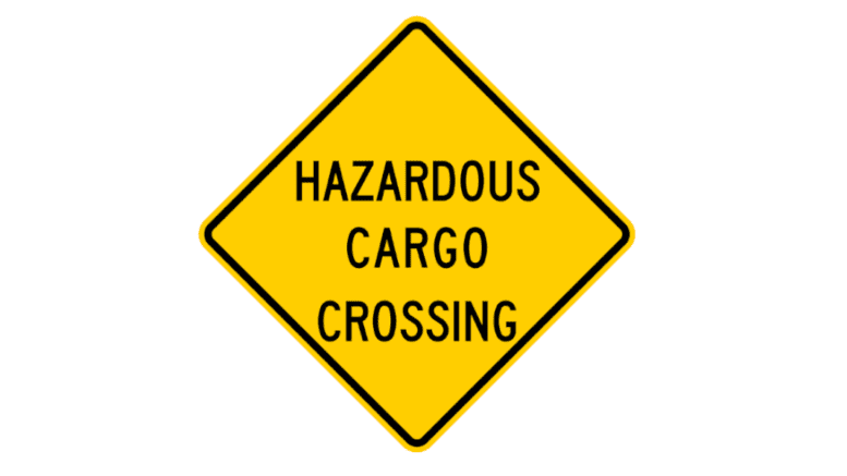 Hazardous Cargo Crossing sign (public domain)