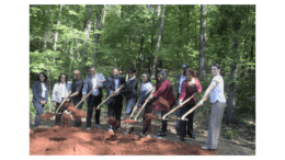 Officials shoveling dirt in Chattahoochee RiverLands groundbreaking ceremony (Larry Felton Johnson/Cobb County Courier)