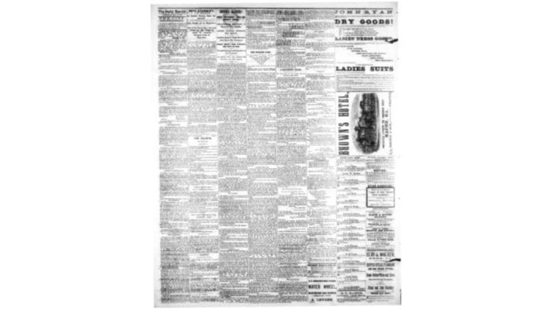 An image of a 19th Century newspaper
