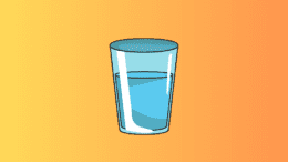 a water glass about 3/4 full