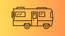 line drawing of an RV