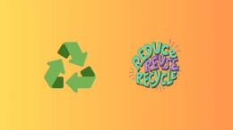A recycle symbol with three arrows forming a circle along with a logo "Reduce Reuse Recycle"