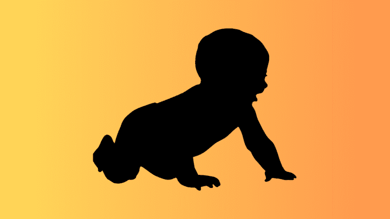 Outline of a baby crawling