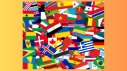 A collage of international flags