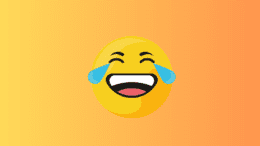 The laughter emoji. A yellow circle laughing to tears