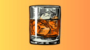 Drawing of glass of bourbon