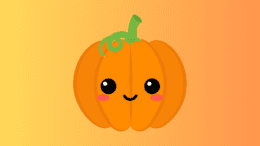 a cartoon pumpkin with a face