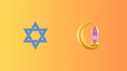 A Star of David next to a Ramadan lantern