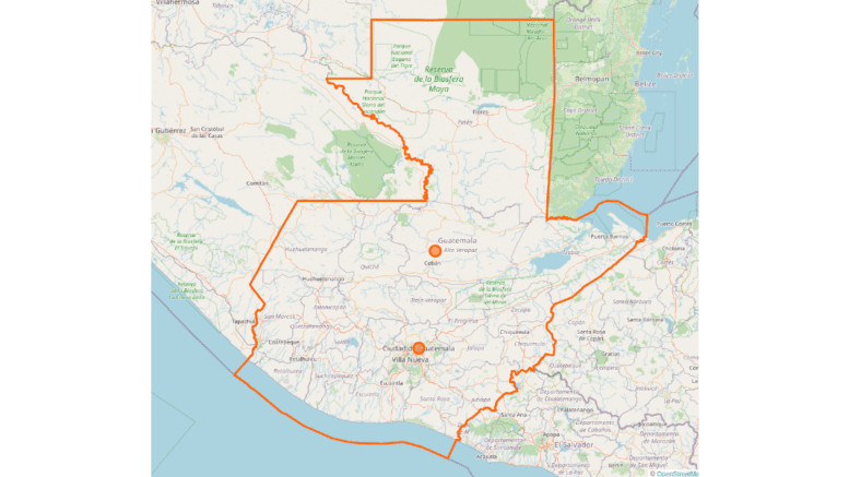 A map of Guatemala