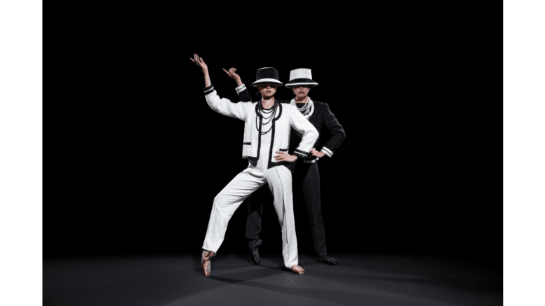 Two dancers dressed in Chanel casual chic fashion