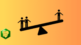An unbalance see-saw, with two people on one side and one person on the other