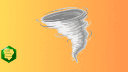 A drawing of a tornado