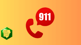 A telephone receiver with the words 911 in a circle above