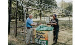 Photo credit Caleb Jones) Austell Director of Public Works Bo Garrison and Cobb County Master Gardener Andrea Searles at the I.T. and Lodemia Terrell Austell Community Garden where Austell will hold a celebration event on Saturday, March 23