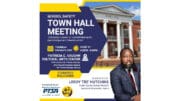Flyer for town hall (details in article)