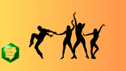 Silhouettes of dancing figures