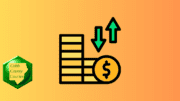 A graphic with two stacks of coins with up and down arrows representing inflation