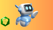 A cute little robot with rounded corners