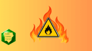 A fire danger warning triangle surrounded by flame; the Cobb County Courier logo to the left-hand side
