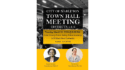Flyer for town hall, fully described in the article