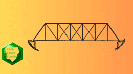 A drawing of a truss bridge